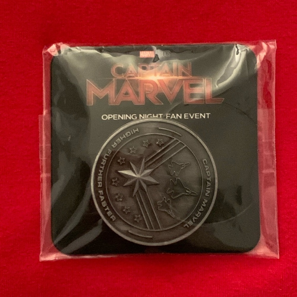 Captain Marvel Opening Night Event Collectible Coin Higher Further Faster NWT